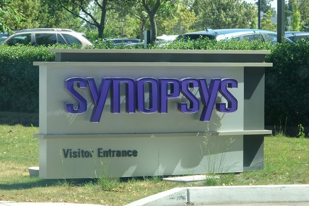 Synopsys sign at HQ in California