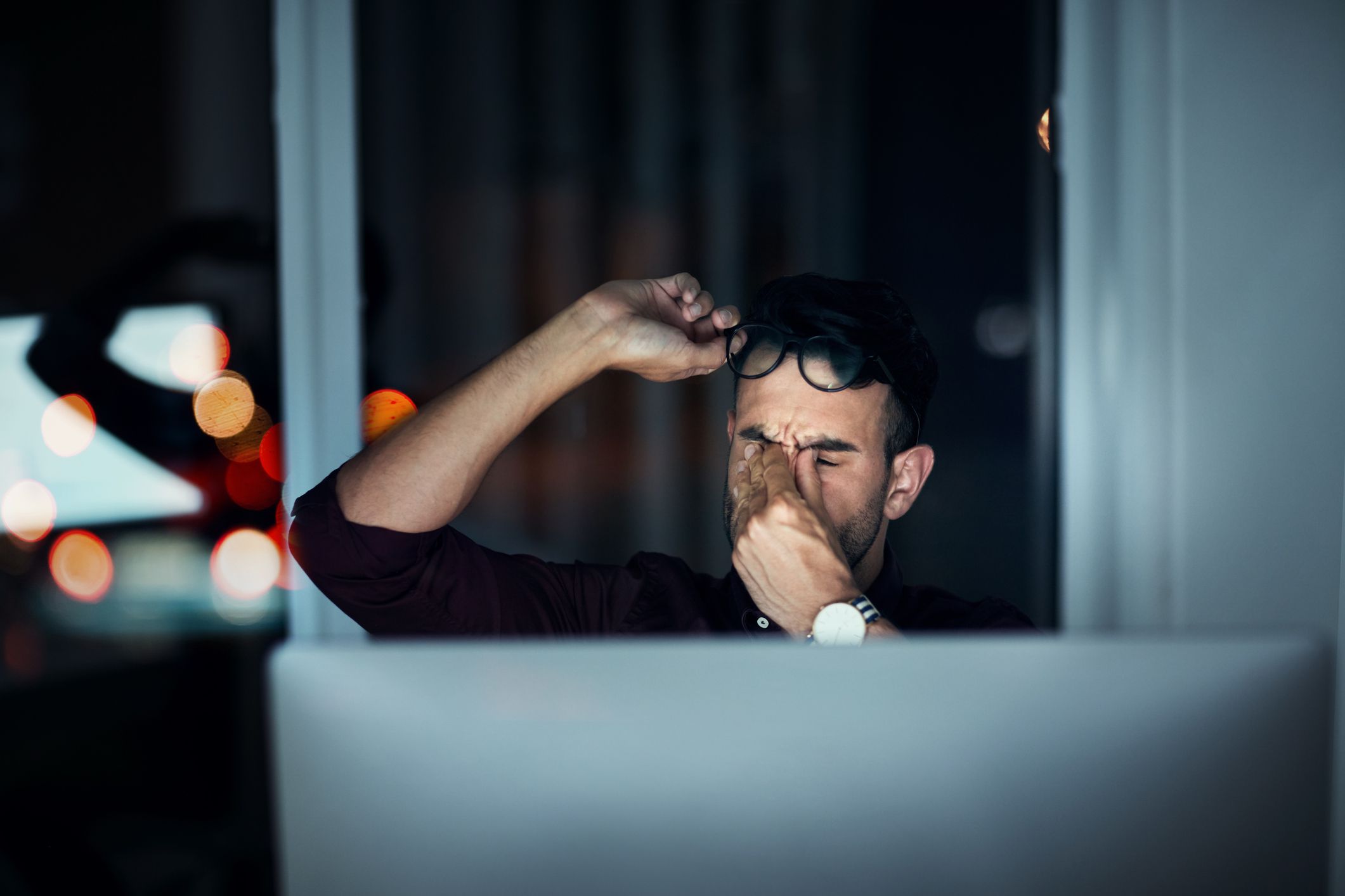 Businessman feeling exhausted